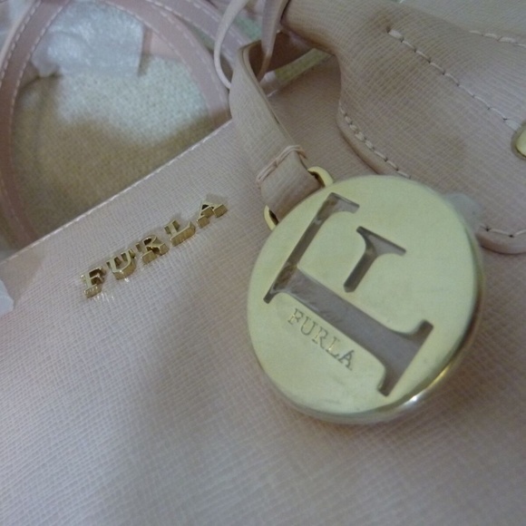 NEW FURLA Pink Saffiano Leather Small Josi Tote/Crossbody Bag Made in Italy Bag - Picture 11 of 13